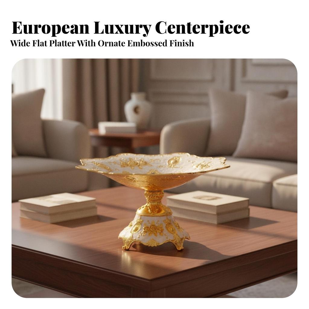 Snack Tray with Pedestal Sturdy Footed Spacious for Hosts