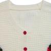 New Casual Cardigan for Women Versatile Strawberry Jacquard Sweater
