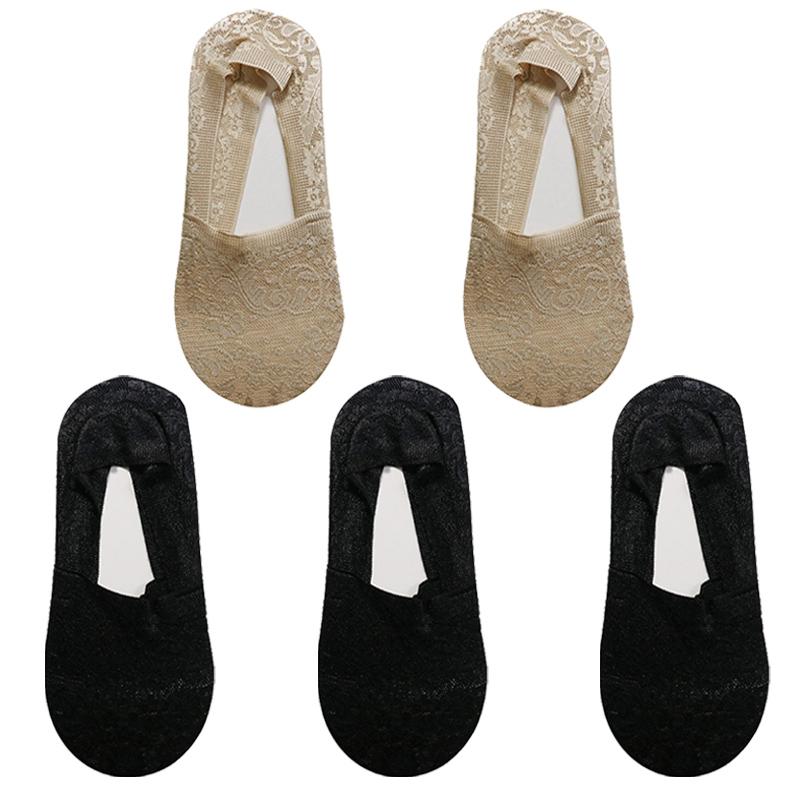 5 Pairs Women Sexy Lace Floral Socks Female Invisible Socks Boat Socks