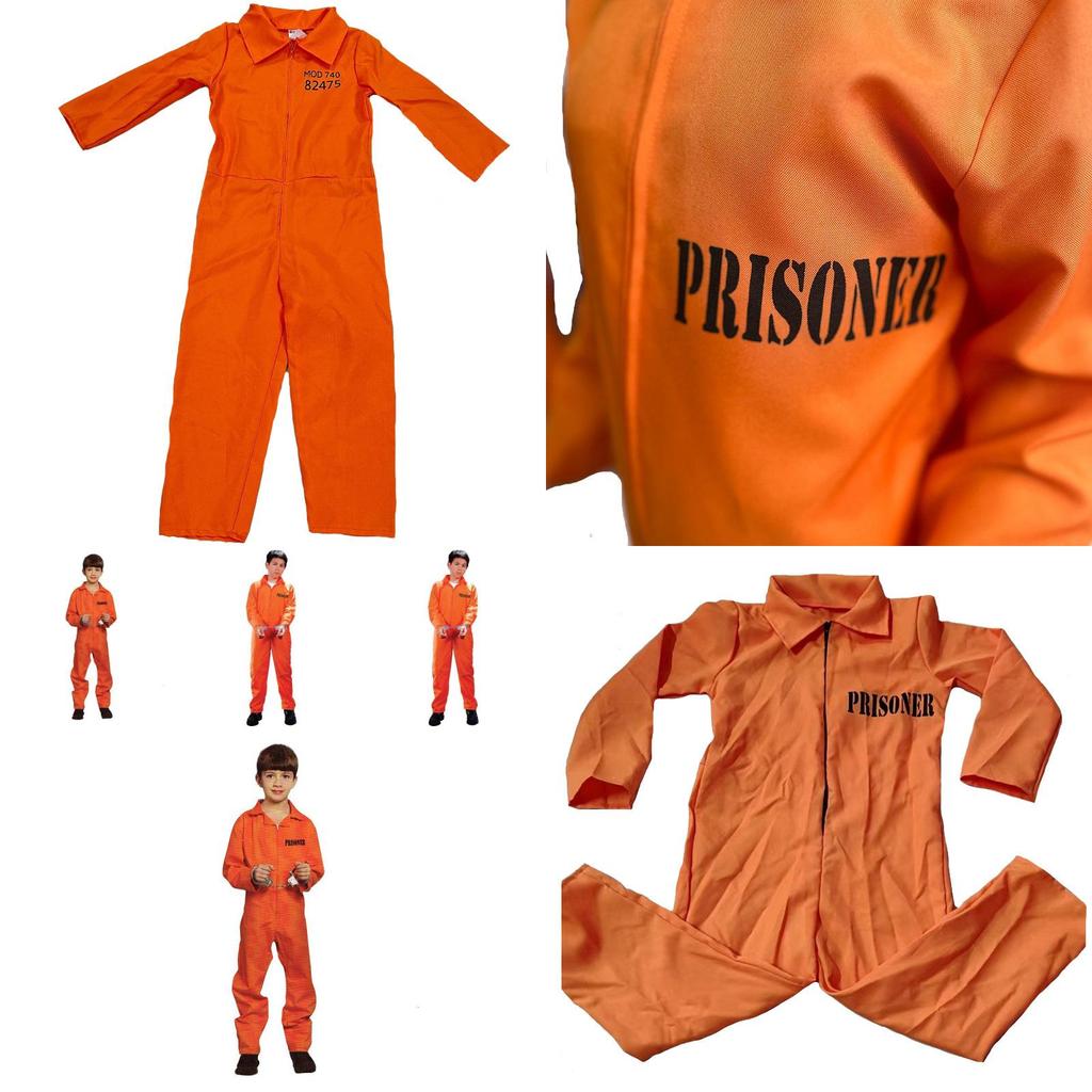 Unisex Orange Prisoner Costume For Boys And Girls Perfect For Halloween Celebrations