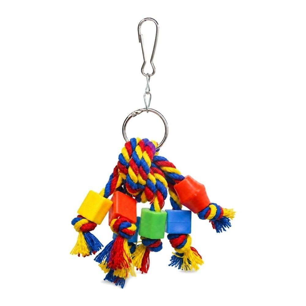 3pcs Colorful Bird Chewing Toy Plastic Beads Bite String Toy For Medium Parrots