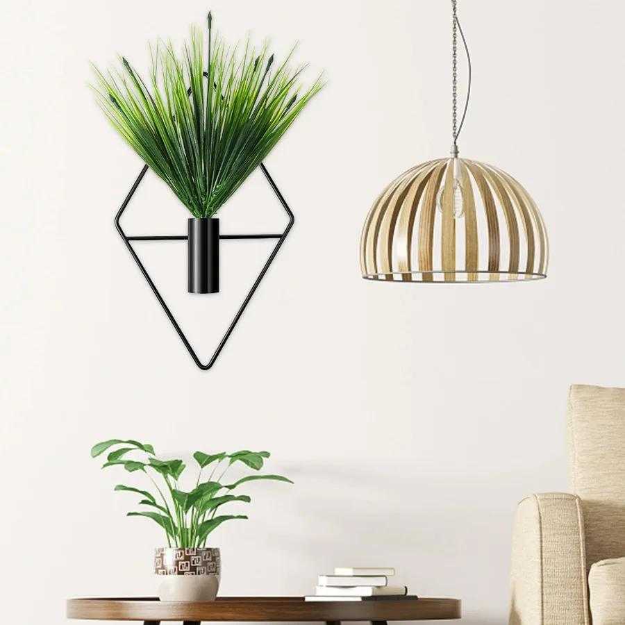 Style Iron Art Diamond Wall Hanging Living Room Bedroom Background Wall Decoration Round Wall Hanging Vase Rack