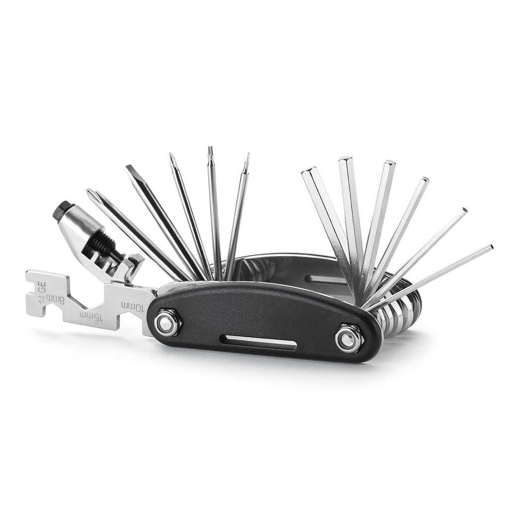 [Amazon Brand] Umi Bicycle Multi-Tool 16in1 Foldable Bicycle Repair Multi-Tool Kit with Chain Breaker, Hex Spoke Wrench, and Driver Tool for Road