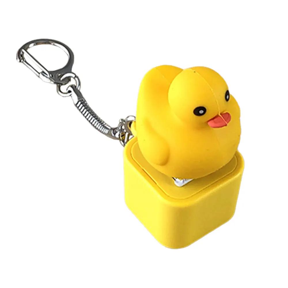 Duckling Quack Fidgety Toy, Duck Keyboard Keycap Regulator Rattle Button Decompression Sound Keychain Decorative Ornament
