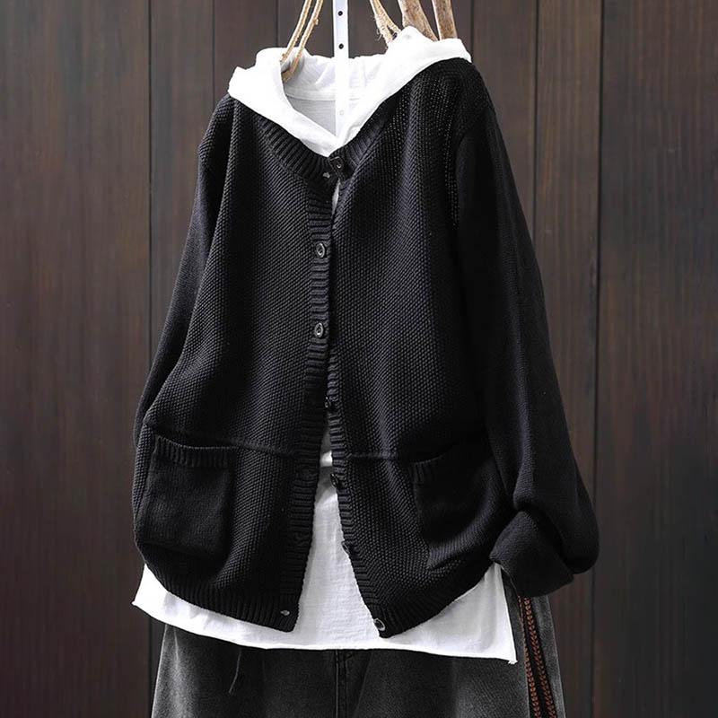 Sweaters Coat Cardigan for Women Large Size Vintage Loose Long Sleeve Knit Cardigan Sweaters Jacket