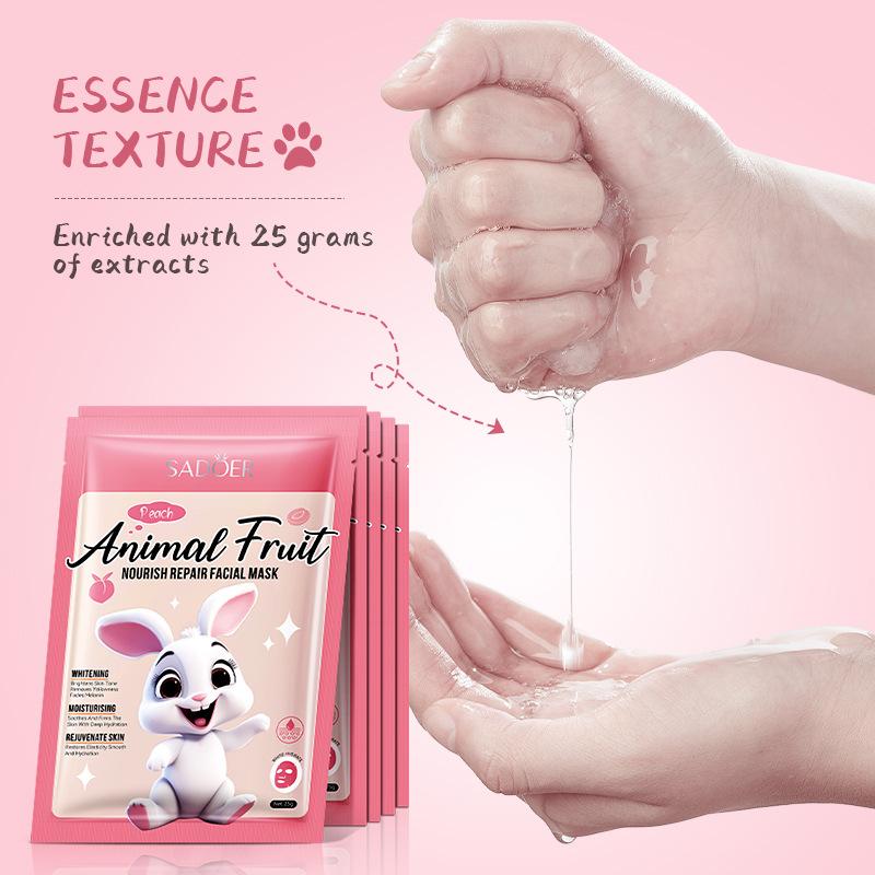 SADOER White Rabbit Persika Närande Ansiktsmask