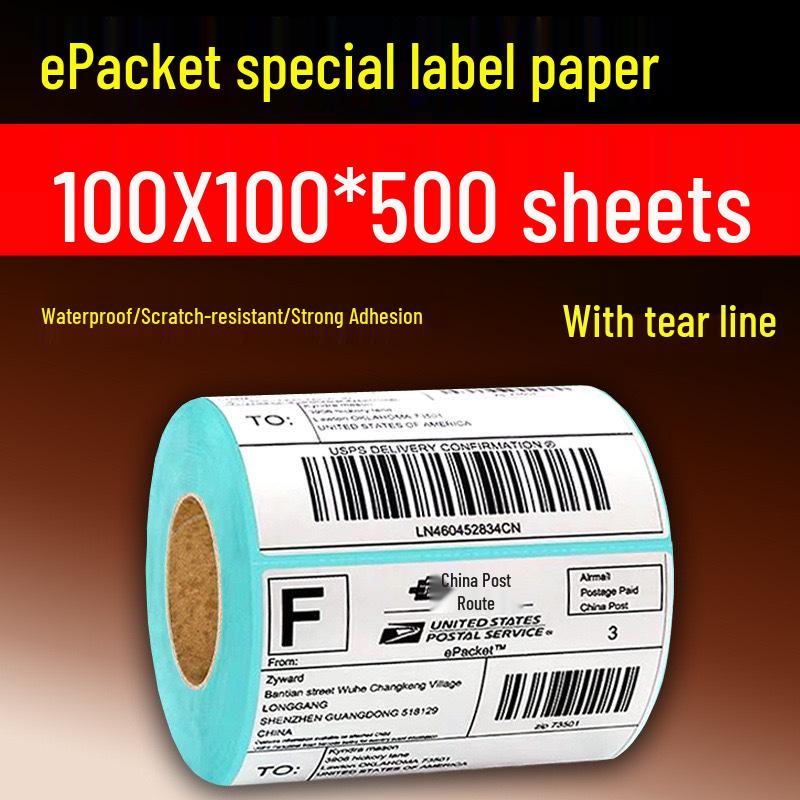 Waterproof Folding Thermal Label Paper 100x100mm Adhesive for Post Express Barcodes