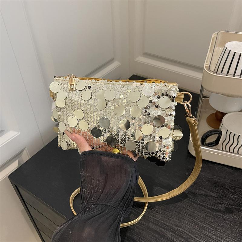 

Casual Sequin Design Women Square Shoulder Bags Lightweight Portable Ladies Crossbody Bag Party Female Evening Clutch Purse золотистый