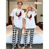 Conjunto Combinando para Casal 2 Peças Camiseta Curta e Calça Xadrez