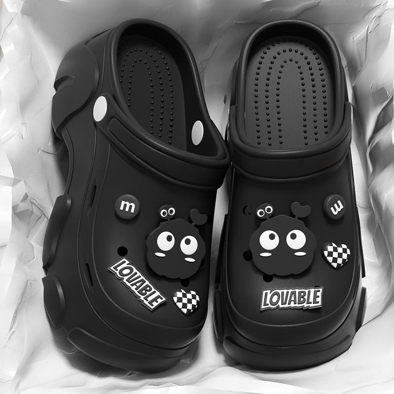 Women's Summer Thick-Soled Height-Increasing Perforated Beach Shoes – Lightweight EVA Material for Comfort and Durability.