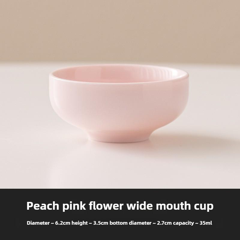 Handmade Cerc Tea Cup Floral Design Chinese Sle Tea Set Accory for Brewing Tea Pink Color Gongfu Tea Drinking Cup