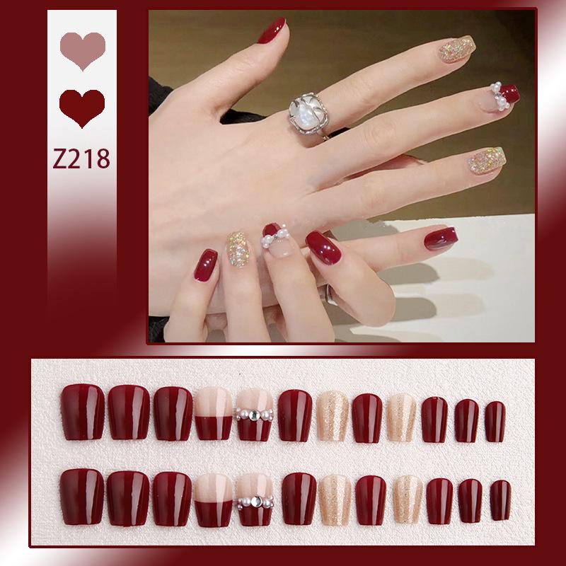 Luxurious Transparent Blush Bubble Rose Press-On Nail Set with Wearable Stickers