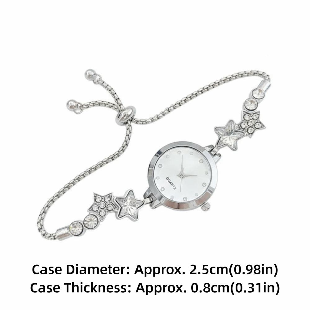 Alloy Star Chain Watch Adjustable Quartz Watch Fashion Ladies Wristwatch  for Women Girls
