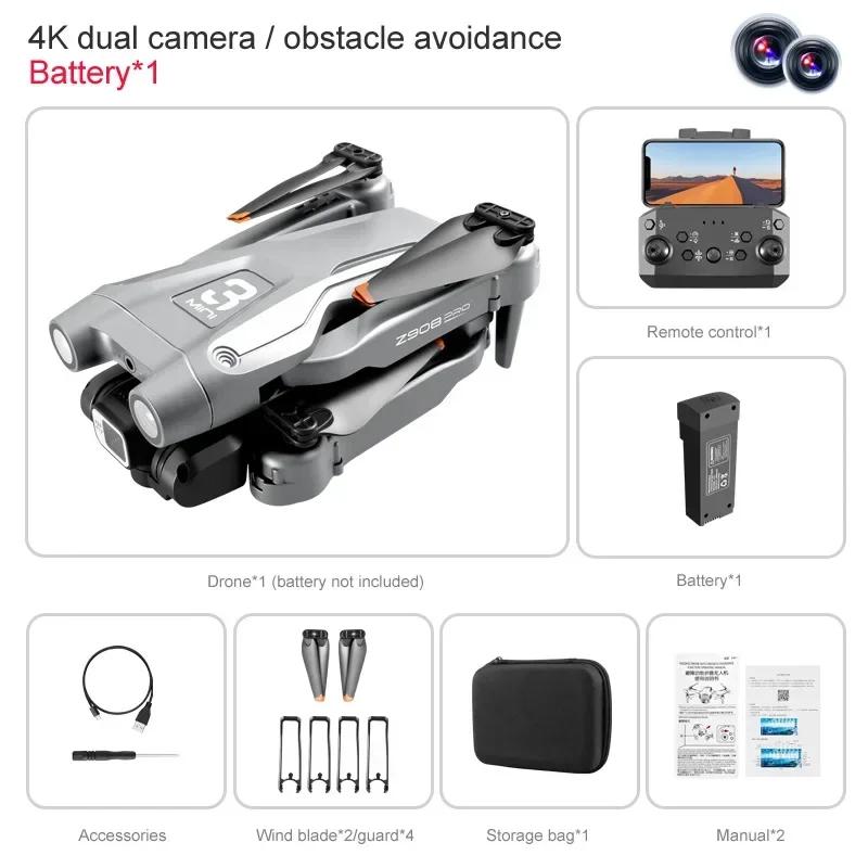 Z908 Pro Drone 4K HD Camera Mini Dron Optical Flow Localization One Click Take Off O Toysn 3-side Aviodance Quadcopter Gift