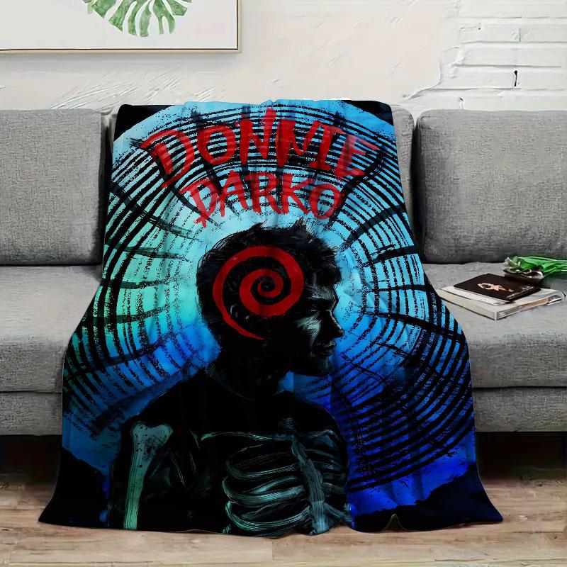 1Pc donniedarko Print Flannel Blanket, High quality Comfortable for All Seasons, Home Decor, Warmth and Comfort, Perfect for Christmas Gifts