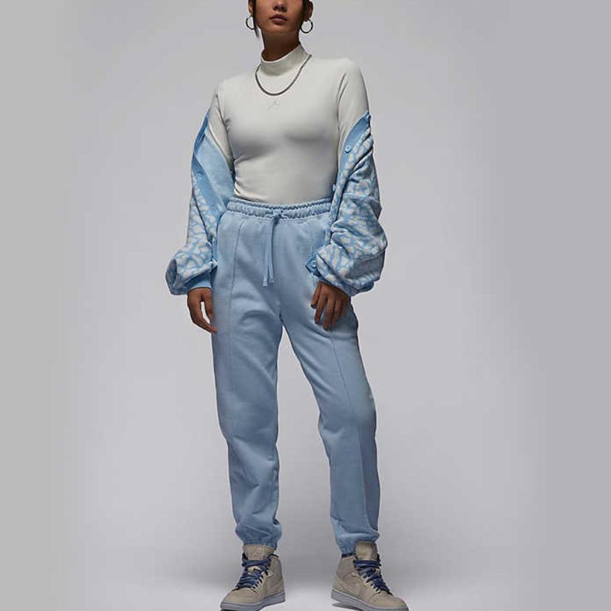 Jordan Pure Color Breathable High Collar Sports Long Sleeve T-Shirt Women Tops White FQ8061-133