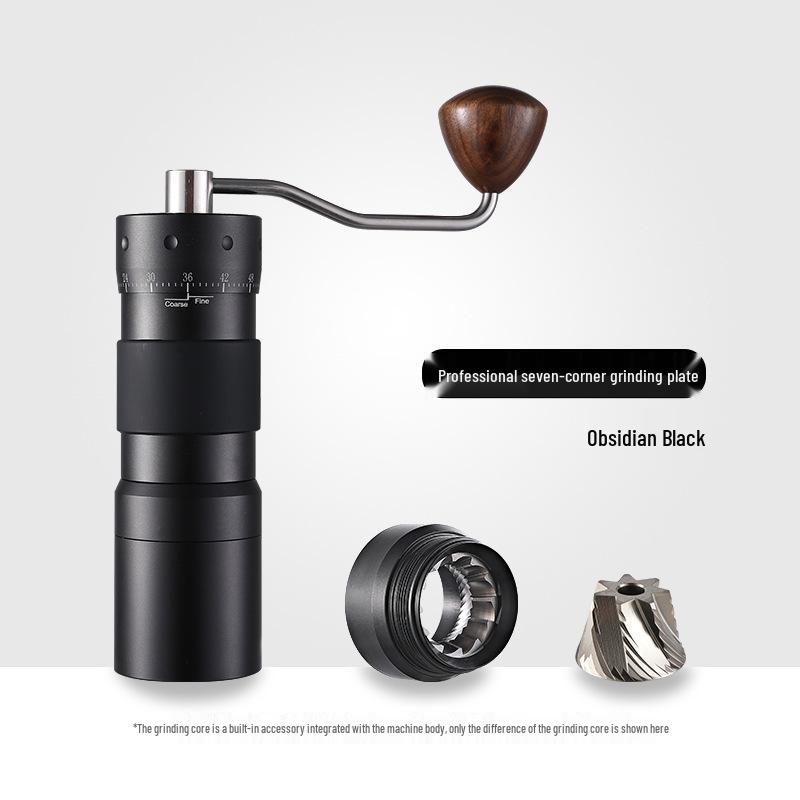 Stainless Steel Manual Coffee Grinder with External Adjustment and Seven-Star Ghost Teeth for Pour-Over Brewing