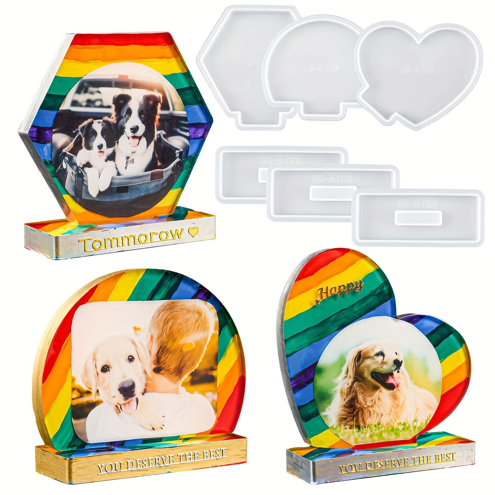 

3 набора форм для литья из эпоксидной смолы - Формы для смолы для фоторамок для мини-мемориальных рамок для фотографий питомцев, DIY уникальные украшения, поделки и подарки ручной работы Picture frame mold