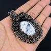 Dendrite Opal 999 Copper Wire Wrapped Pendant, Handmade Gemstone Jewelry Pendant Gift For Birthday