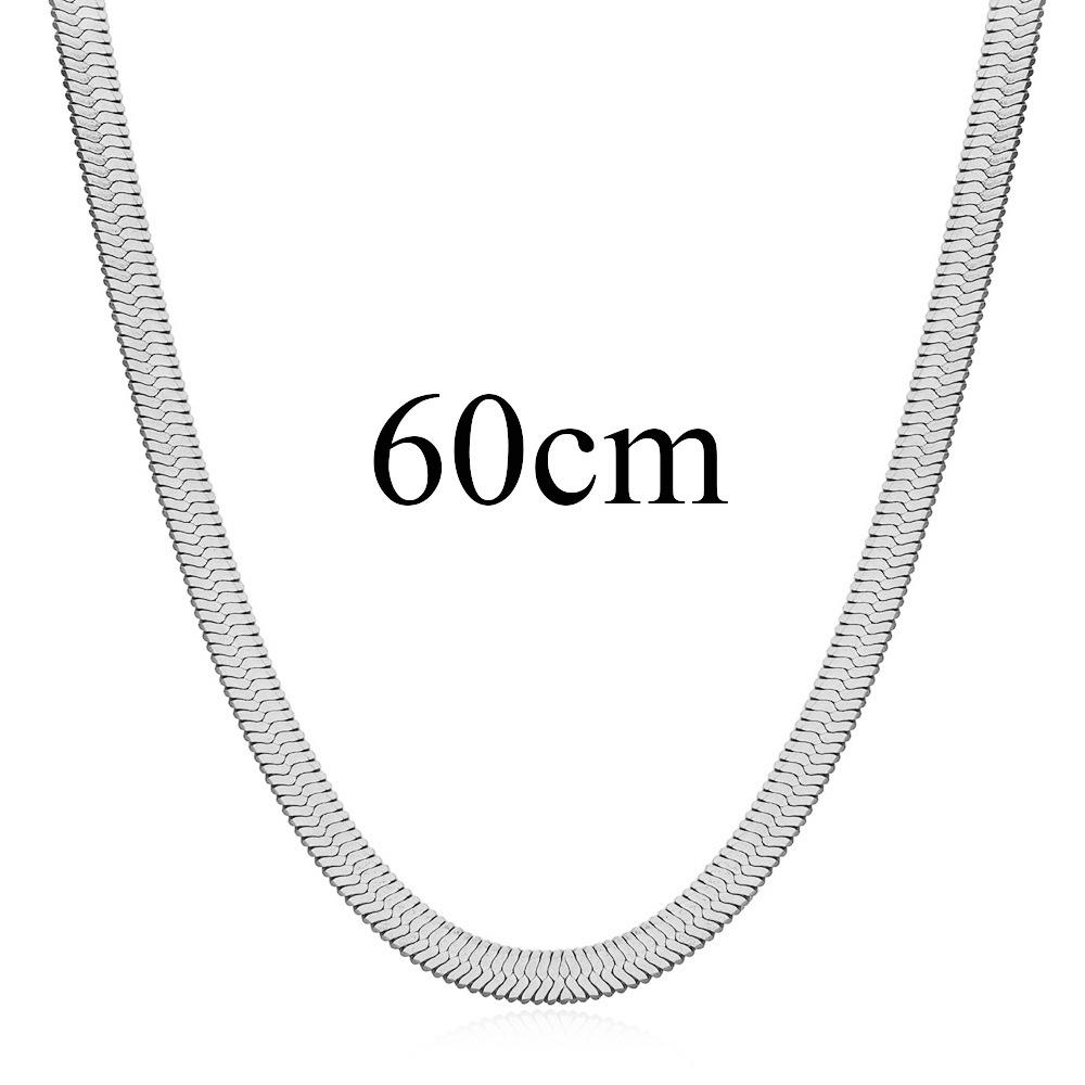 4MM Titanium Staal Platte Slangengraat Ketting Choker Ketting