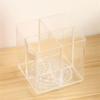 Transparenter Make-up-Pinselhalter 360° drehbar Schreibtisch Stifteaufbewahrungsbecher 4 Fächer Make-up-Organizer Kosmetik