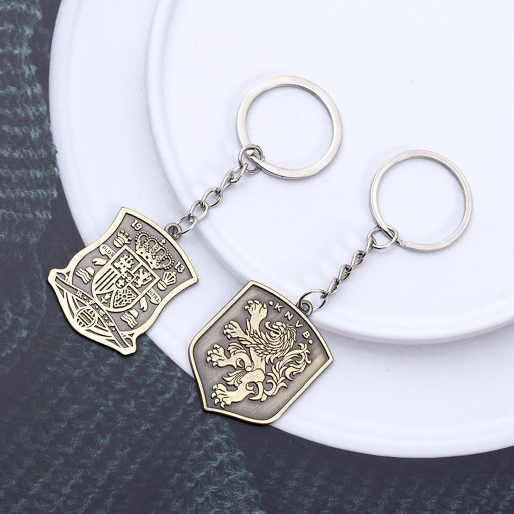 2026 Soccer Team Badge Keychain, National Team Zinc Alloy Key Ring with World Cup Logos, Durable Metal Car Accessories for Football Fans