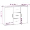 VidaXL Buffet blanc 91x29,5x65 cm bois d'ingénierie 823342
