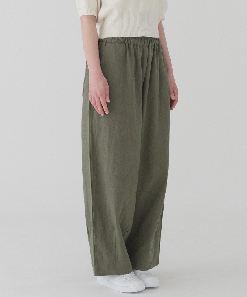 PIANER Comfortable Linen Balloon Pants (Khaki)