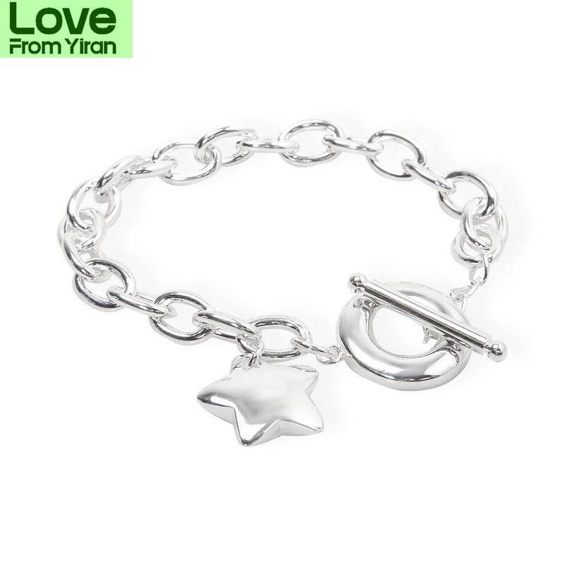 925 Sterling Silver Star To Buckle Charm Bracelets Chain For Women Fashion Wedding Engagement Fine Jewelry