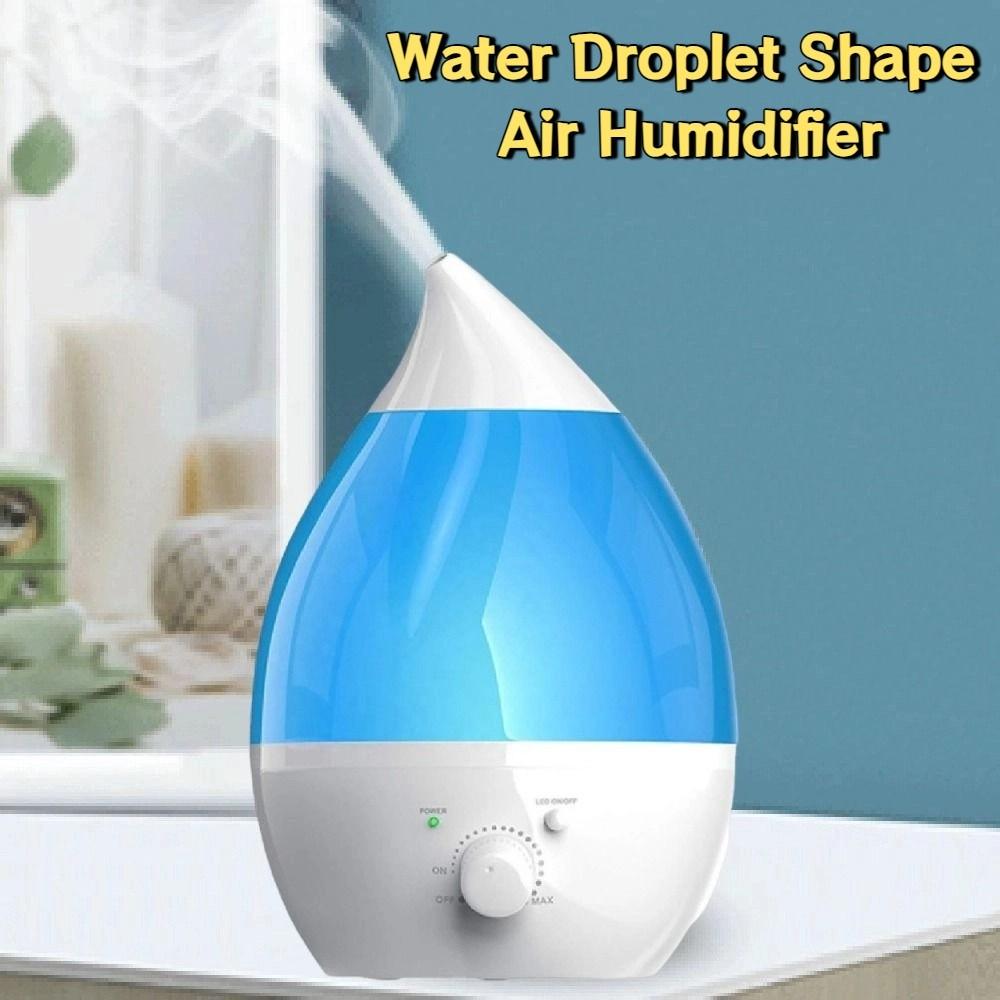 Large Fog Volume Water Droplet Shape Air Humidifier Quiet Cool Mist Air Purifier  Indoor