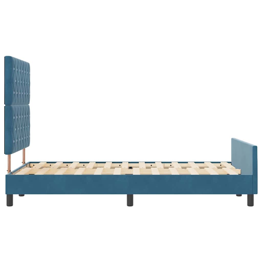 Box Spring Bed with Headboard Dark Blue 120 x 200 cm Velvet