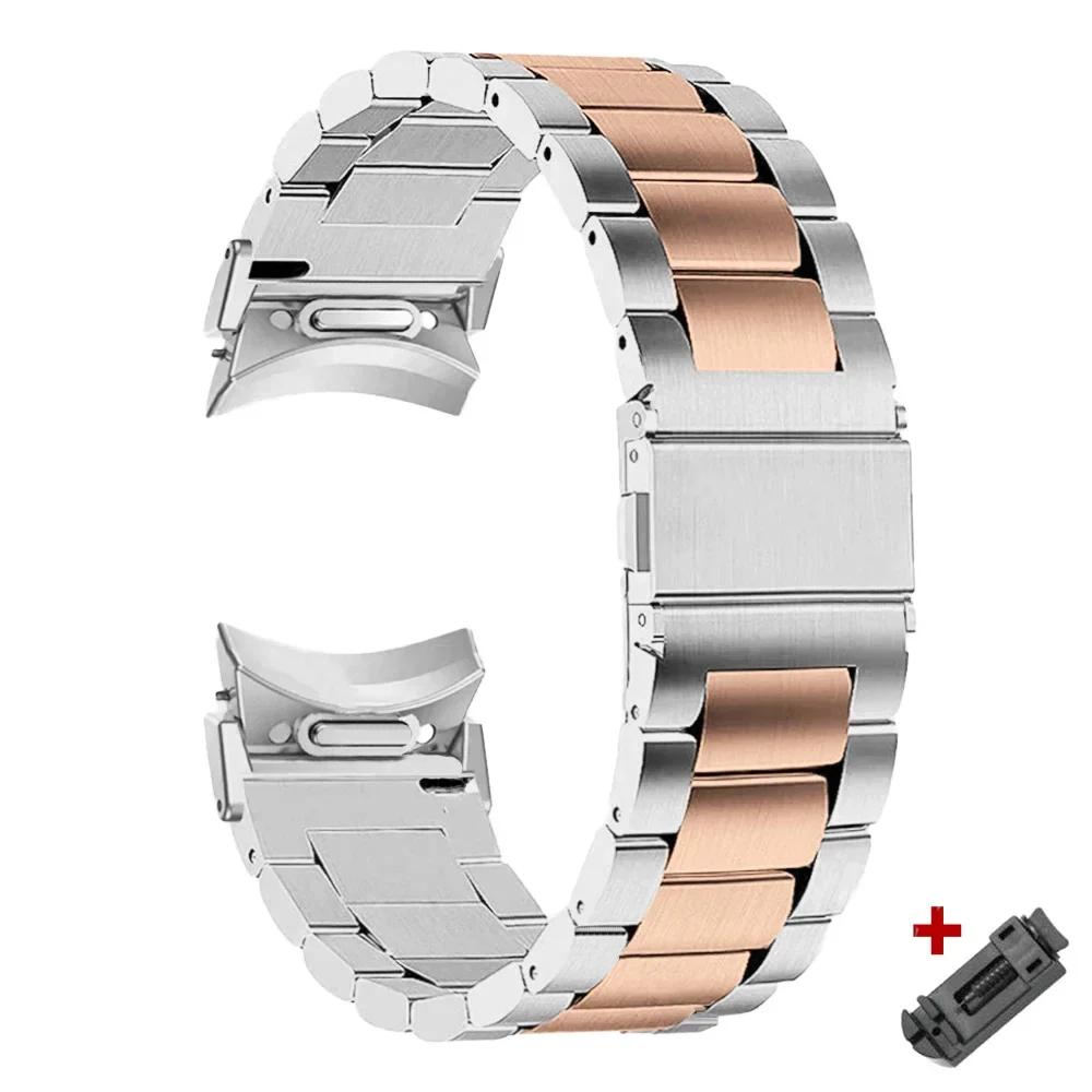 Quick Fit Stainless Steel Band for Samsung Galaxy Watch 6 4 5 Pro 40 44mm 45mm 42 46mm No Gap Strap for Watch6 Classic 43mm 47mm