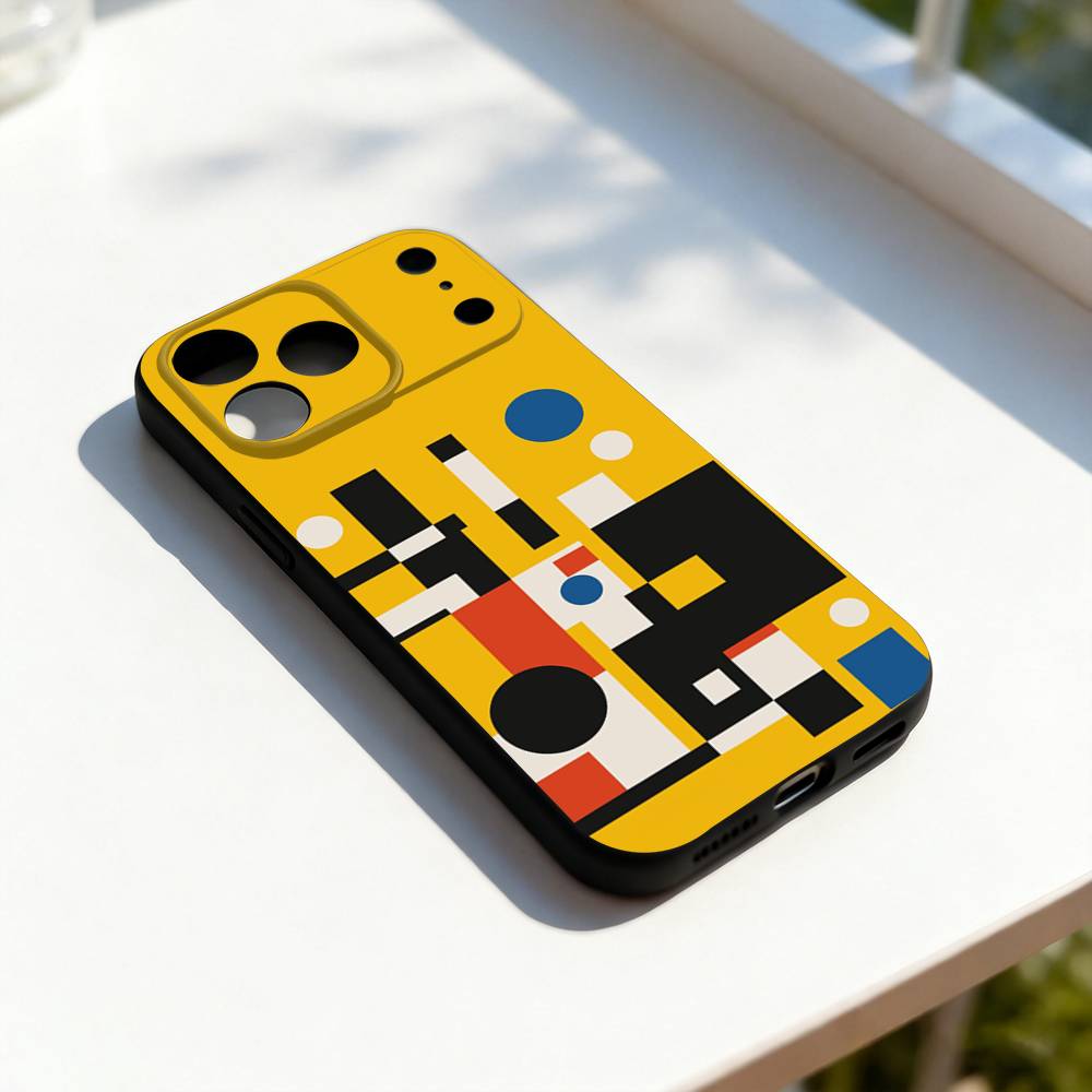 Cool Bauhaus Exhibition Phone Case For iPhone 11,12,13,14,15,16,17,Pro,Max,Plus,E,SE4,Air,Mini Black Soft Cover