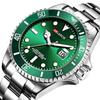 Men's Green Water Ghost Watch Shrimp Skin Stainless Steel Men's Watch Luminous Anti-diving Calendar Quartz Steel Belt Watch