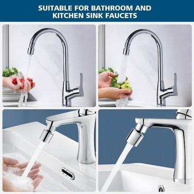360° Swivel Swivel Faucet Aerator Dual-Function Female Thread Kitchen Faucet Aerator Chrome Finish 2-Flow Sprayer