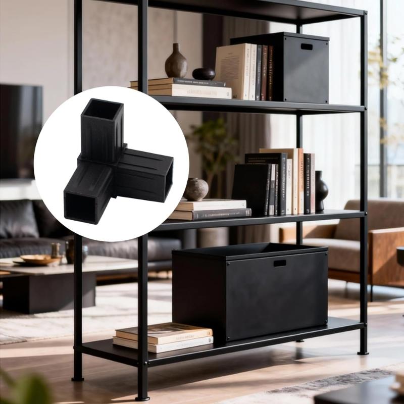 8Pcs Plastic Square Tube Connectors Angle Code Heavy Duty Square Pipe Fittings for Furniture Garden Frames