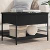 VidaXL Coffee Table, End Table with Adjustable Legs, Side Table with Storage Living Room Interior, Modern, Black Wood 845341