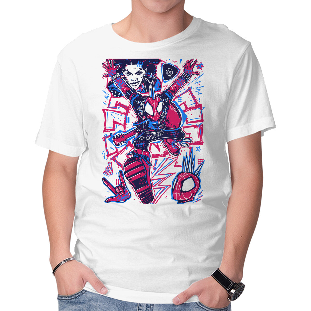 Unisex Crew Neck T-Shirt Hobie Brown Spider Punk Graphic Short Sleeve Casual Tee S