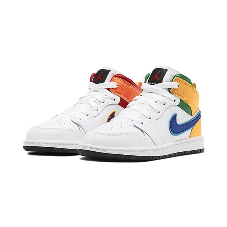 Jordan 1 Mid PS White Court Purple Teal 640734-128