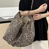 Leopard print shoulder bag large capacity canvas tote bag fashion oblique span handbag versatile women's bag