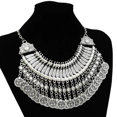 Statement-Choker-Halskette mit Münzquaste im Boho-Stil für Damen – Accessoires im afghanischen, türkischen und ethnischen Stil