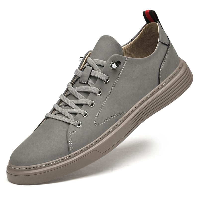 

Мода 2024 года Мужская повседневная обувь Zapatillas De Hombre Flats Slip on Натуральная кожа Обувь для вождения Прогулки Скейтборд Обувь для тенниса для мужчин 37 серый