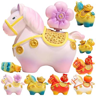 Signe du Zodiaque Cheval Nouvelle Entrée Feng Bonne Chance Chance d'Argent Quartier Auspicieux Respect des Personnes Âgées Nouveau Nouveau Cadeau Figurine, Ornement, Année's