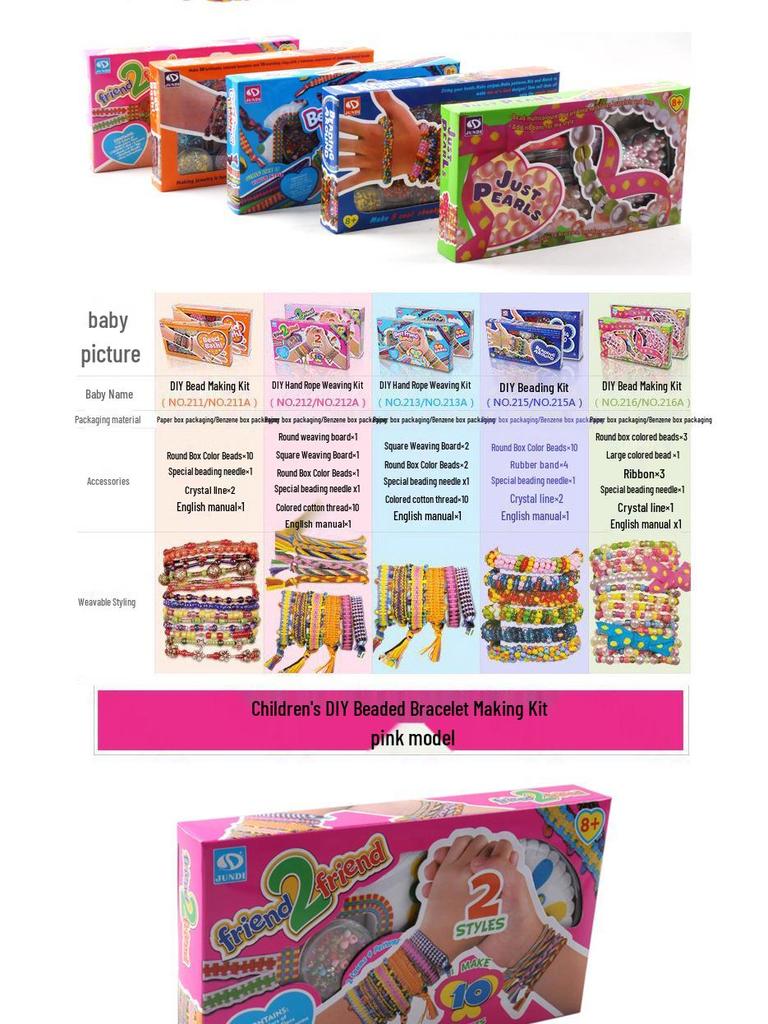 Children's DIY Beading & Weaving Bracelet Kit - Educational Jewelry Making Toys for Girls