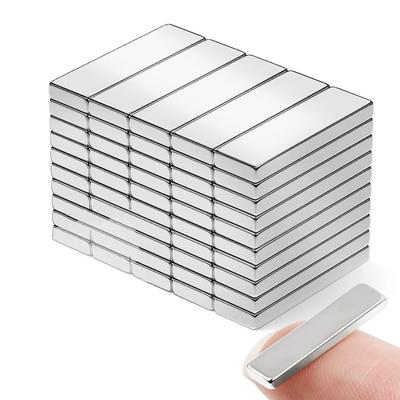 10pcs Powerful Permanent Magnets Silver Neodymium Magnet Rectangular Strong Magnets  Refrigerator