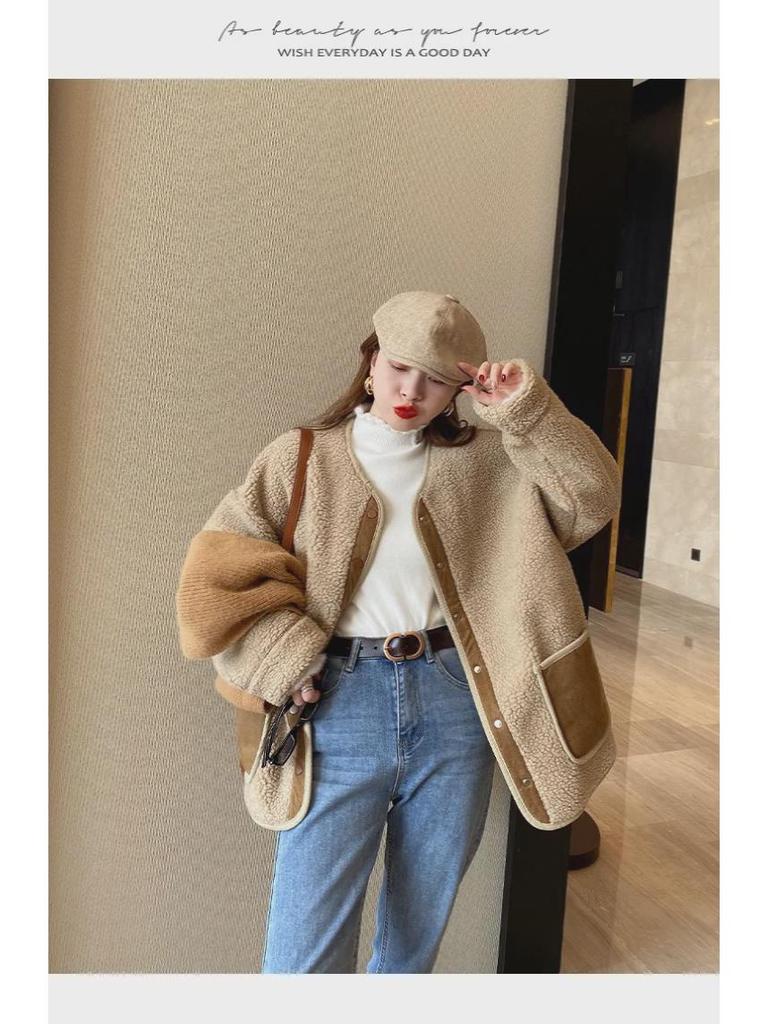 Women's One-Piece Fleece Sweater, Warm 2024 Autumn/Winter Design, Fashionable Thick Half-High Collar Base Layer Top.