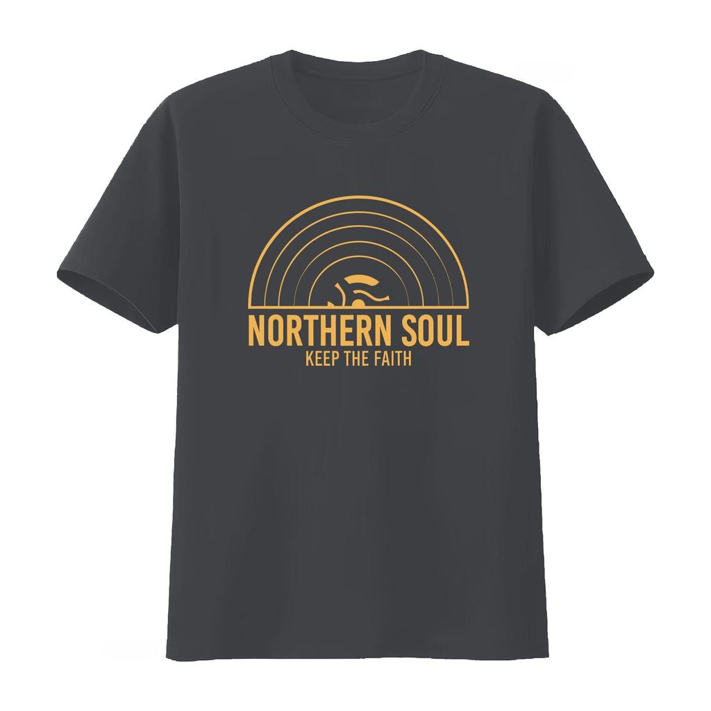 Northern Soul Keep The Faith Record Orange Unisexs Womens T Shirt High Quality Print Perfect for Music Lovers  Summer T Shirt