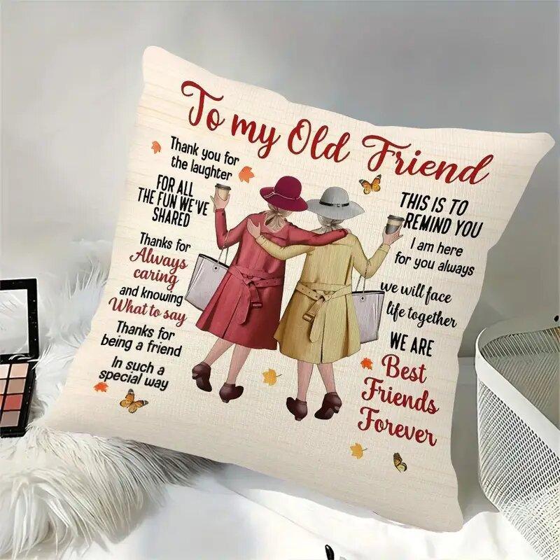 Best Friends Pillowcase Holiday Joy Single Sided Print Decorative Cushion Cover Home Throw Pillow Cover