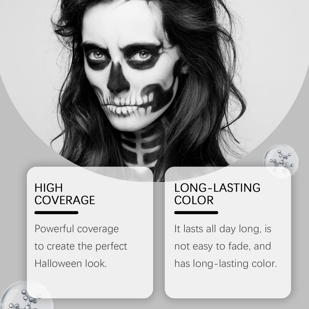 Eelhope Halloween Black And White Face Paint Cream For Easy Clown Makeup Effect