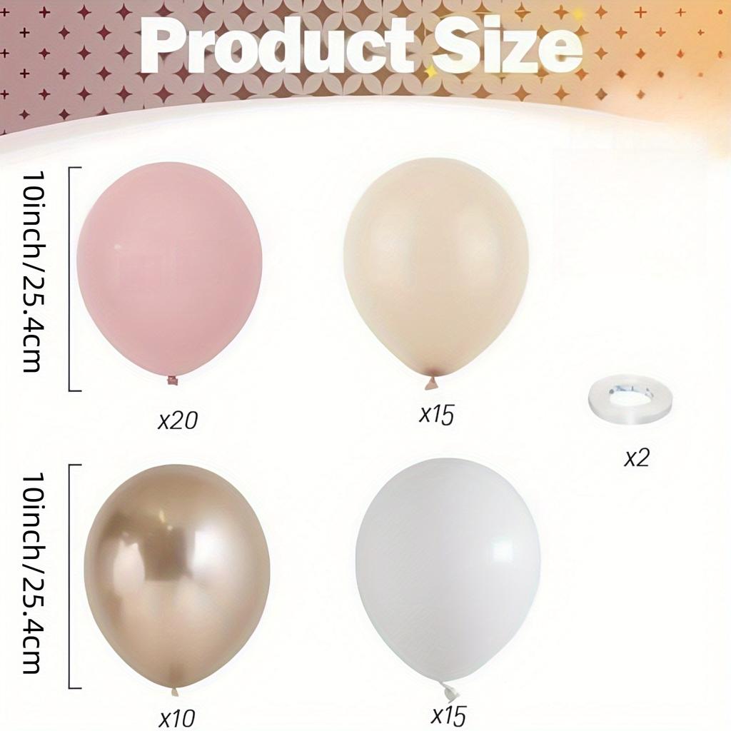 Set of 62 Nude Dusty Pink Balloons, Each 25.4 cm, Perfect for Decorating Birthday, Wedding,  Bridal Shower Parties, Halloween, Christmas